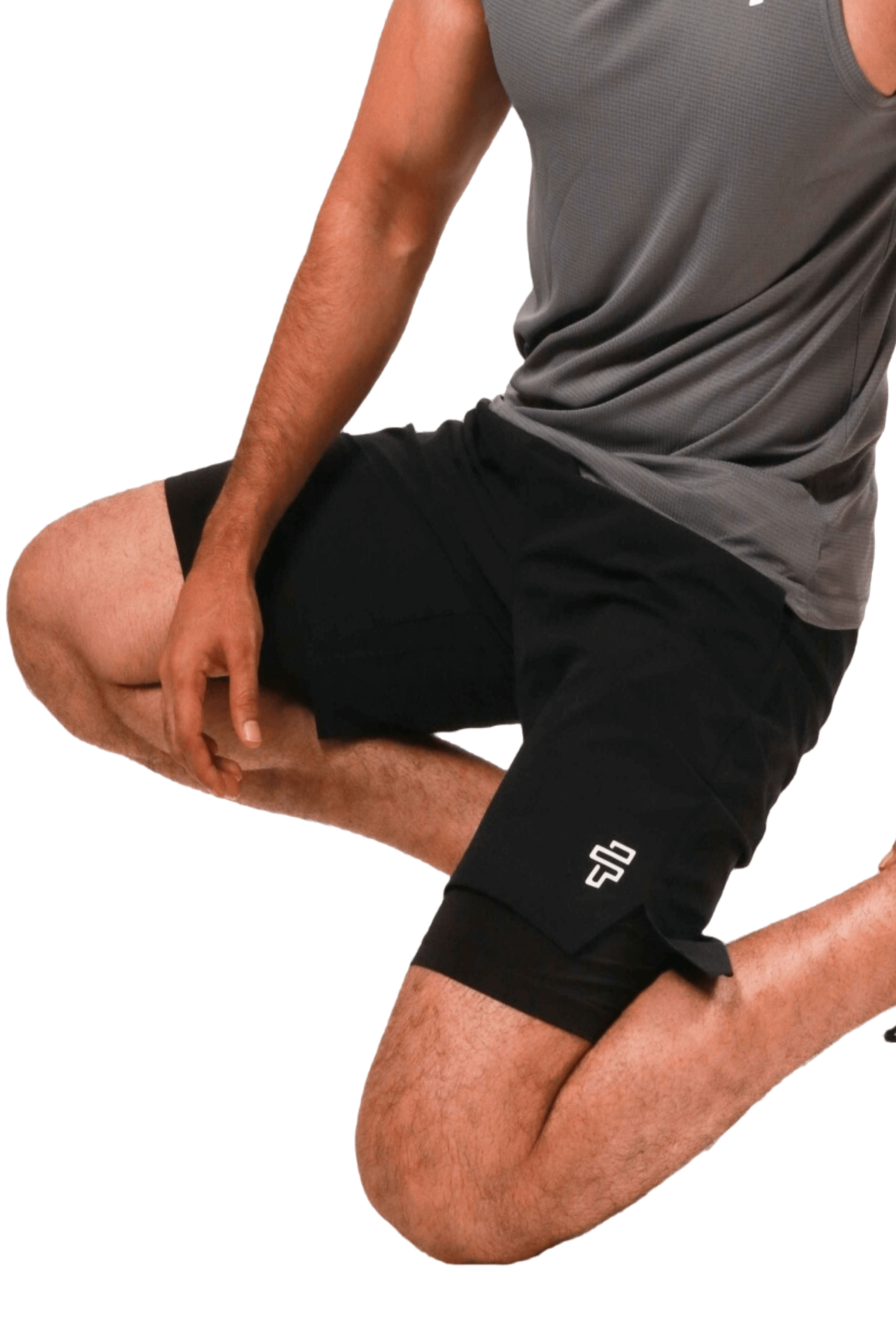 2-in-1 Compression Shorts - Black/Black