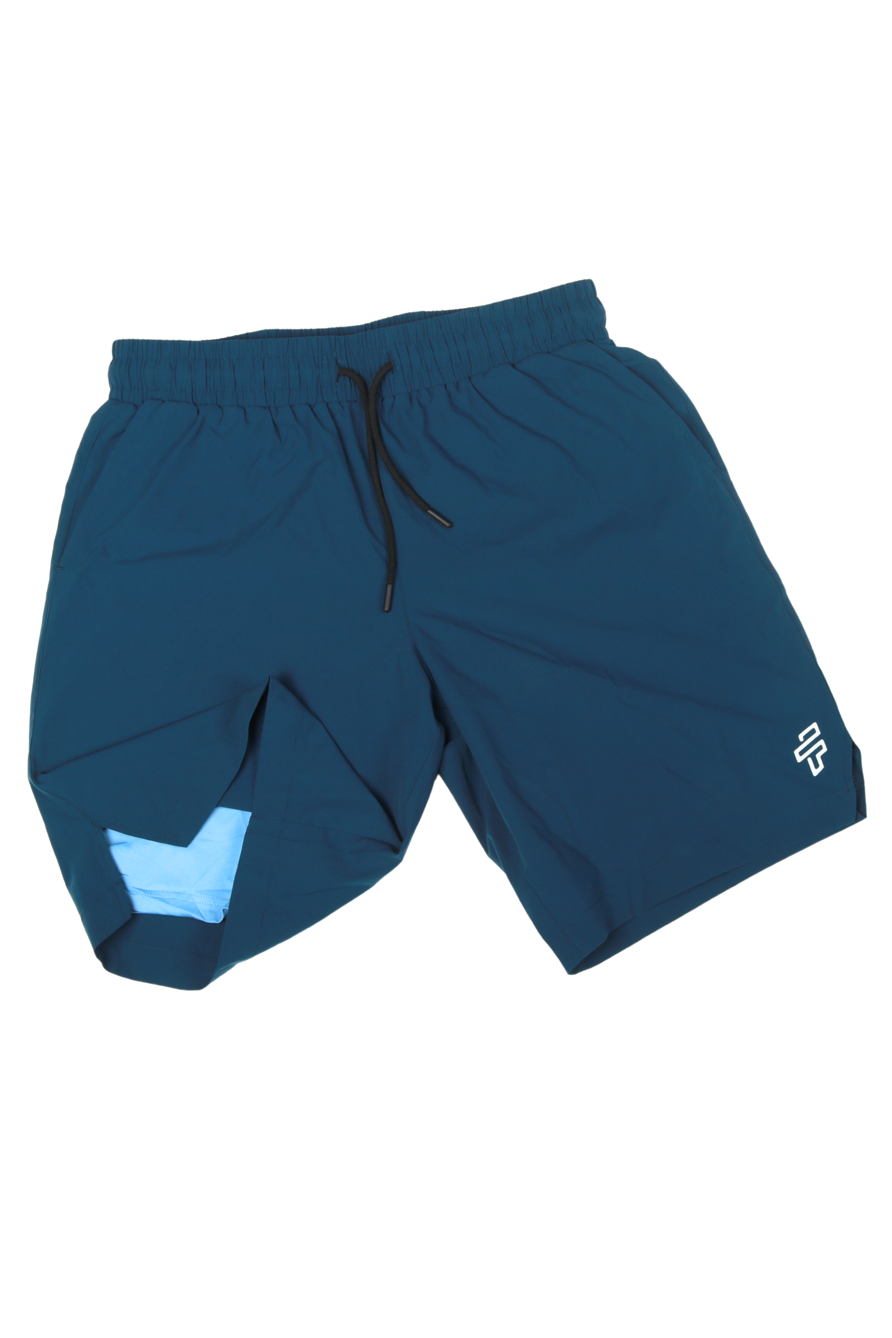 2-in-1 Compression Shorts - Deep Teal/Sky