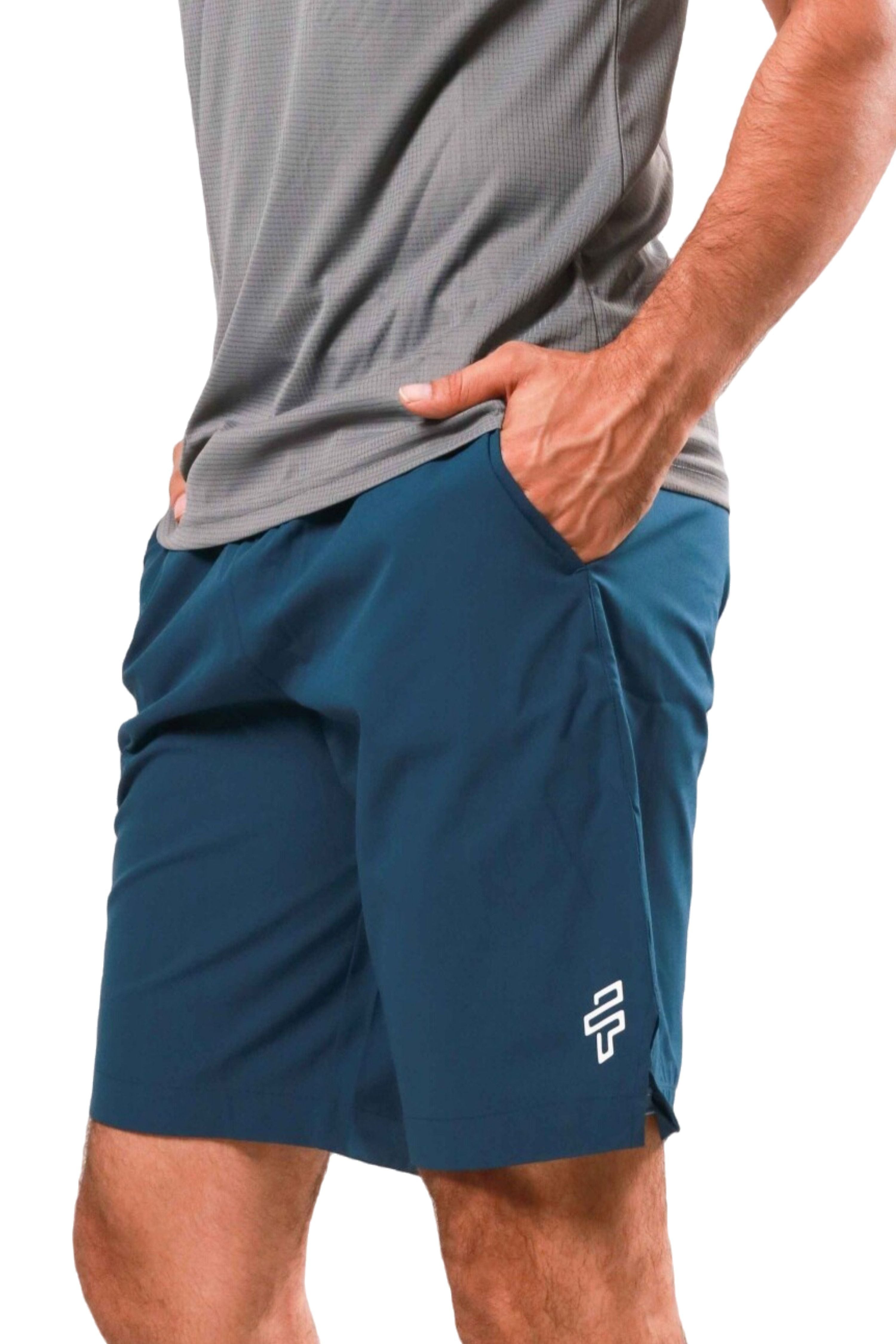 2-in-1 Compression Shorts - Deep Teal/Sky