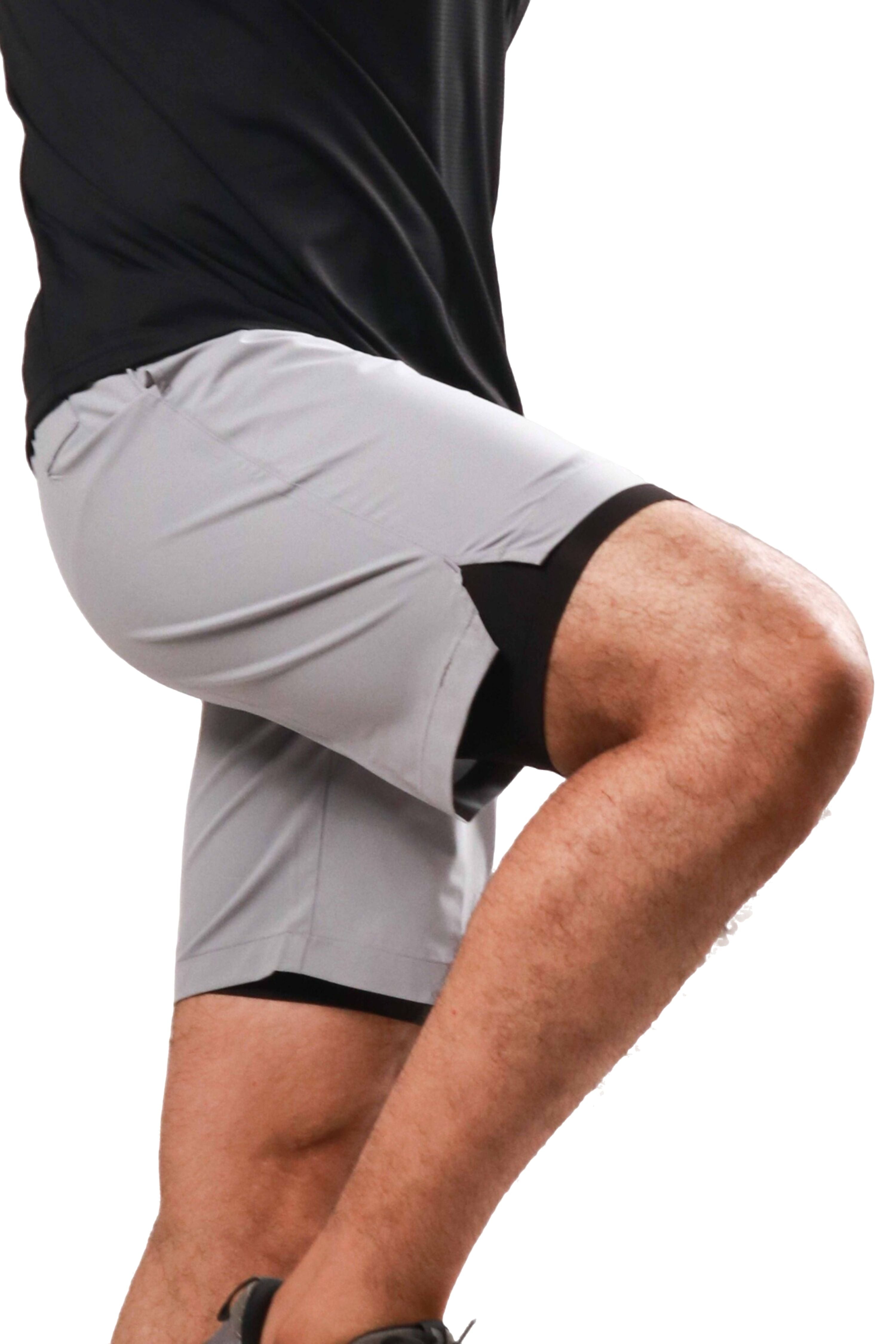 2-in-1 Compression Shorts - Storm/Black