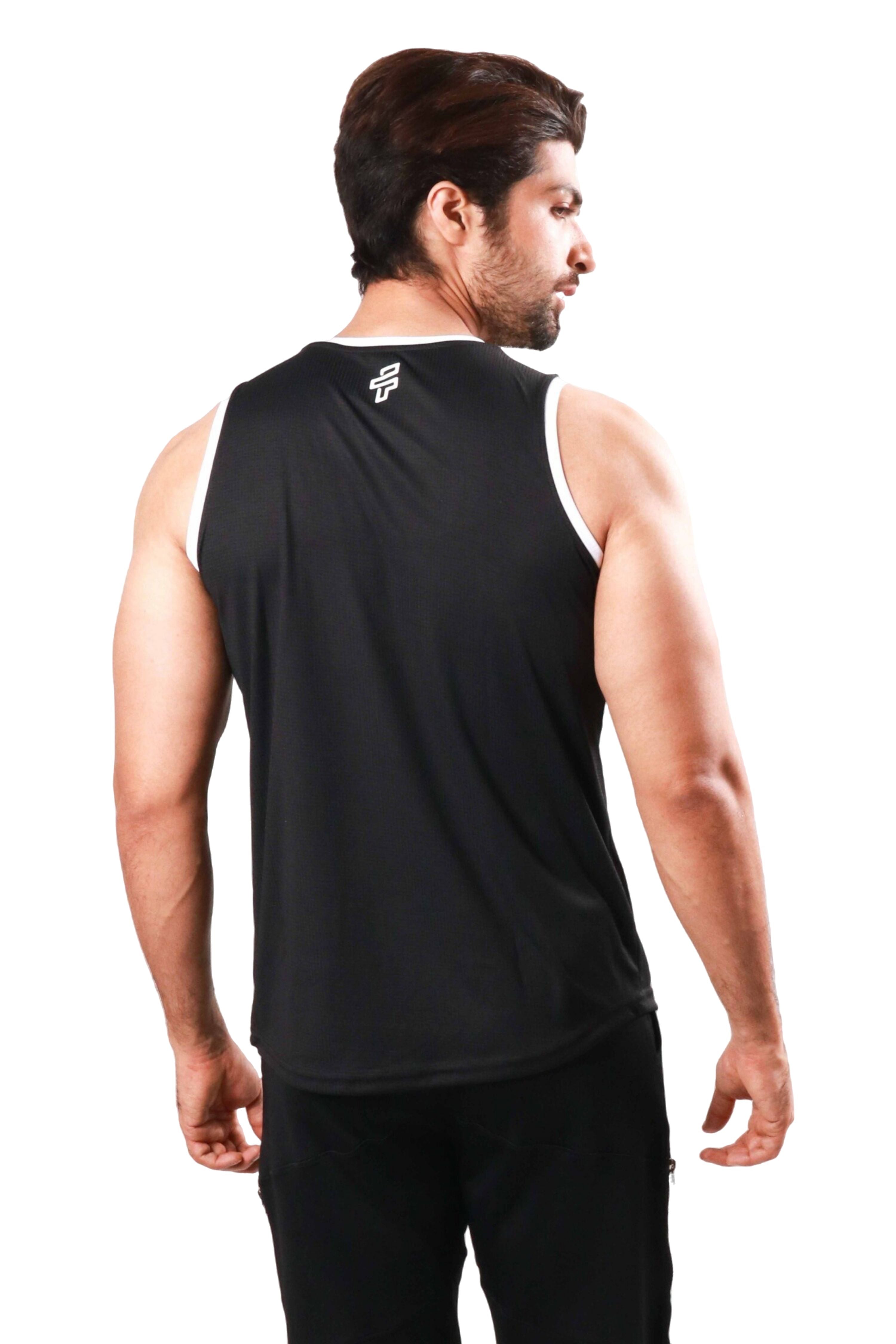 Contrast Trim Tank Top - Black