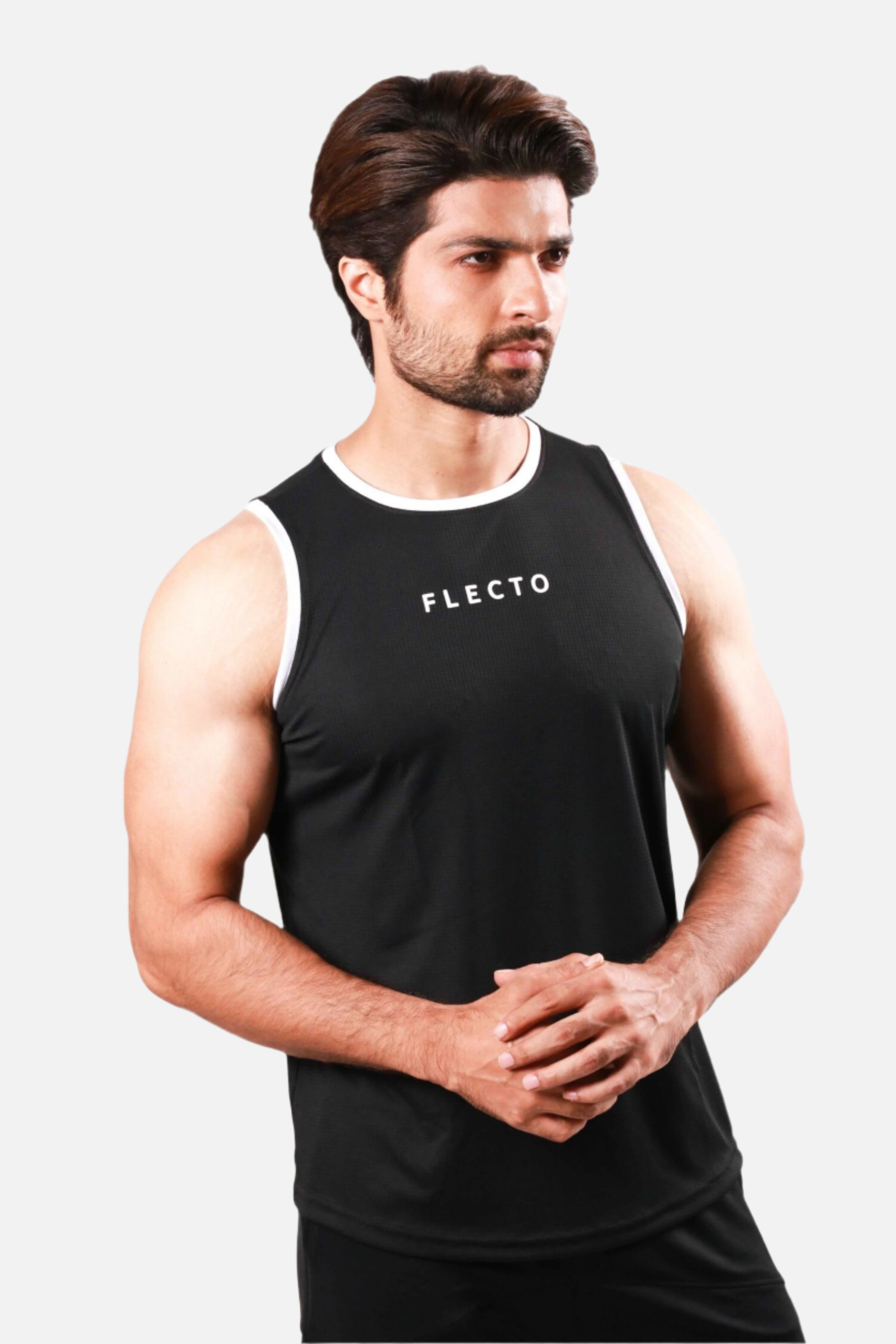 Contrast Trim Tank Top - Black