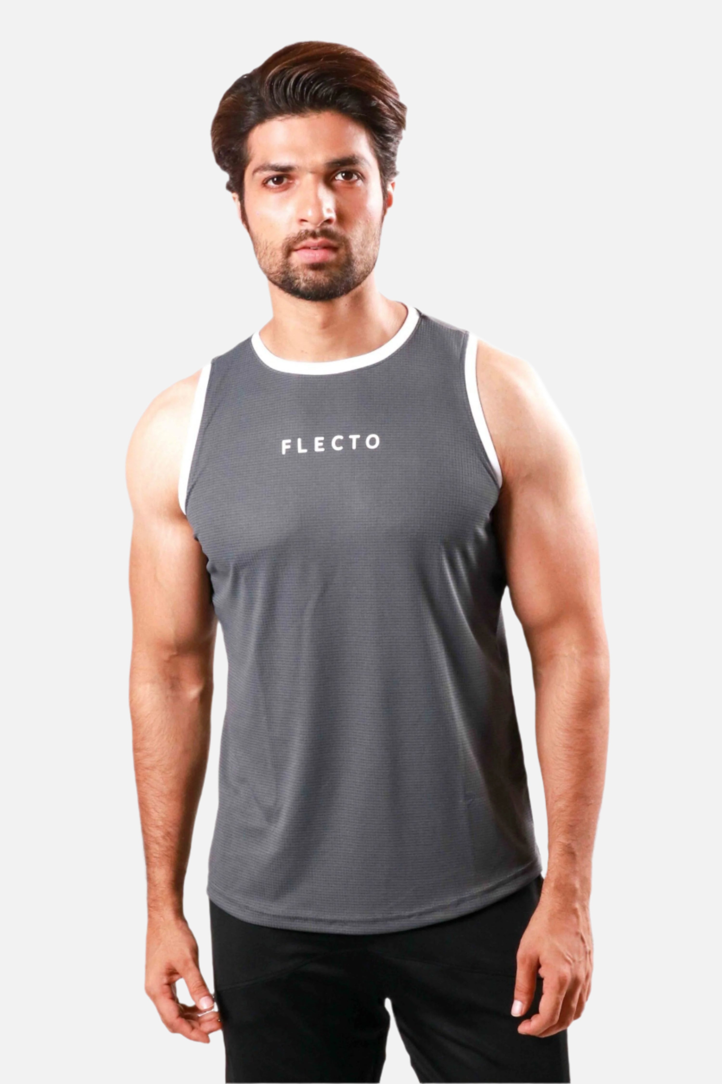 Contrast Trim Tank Top - Graphite