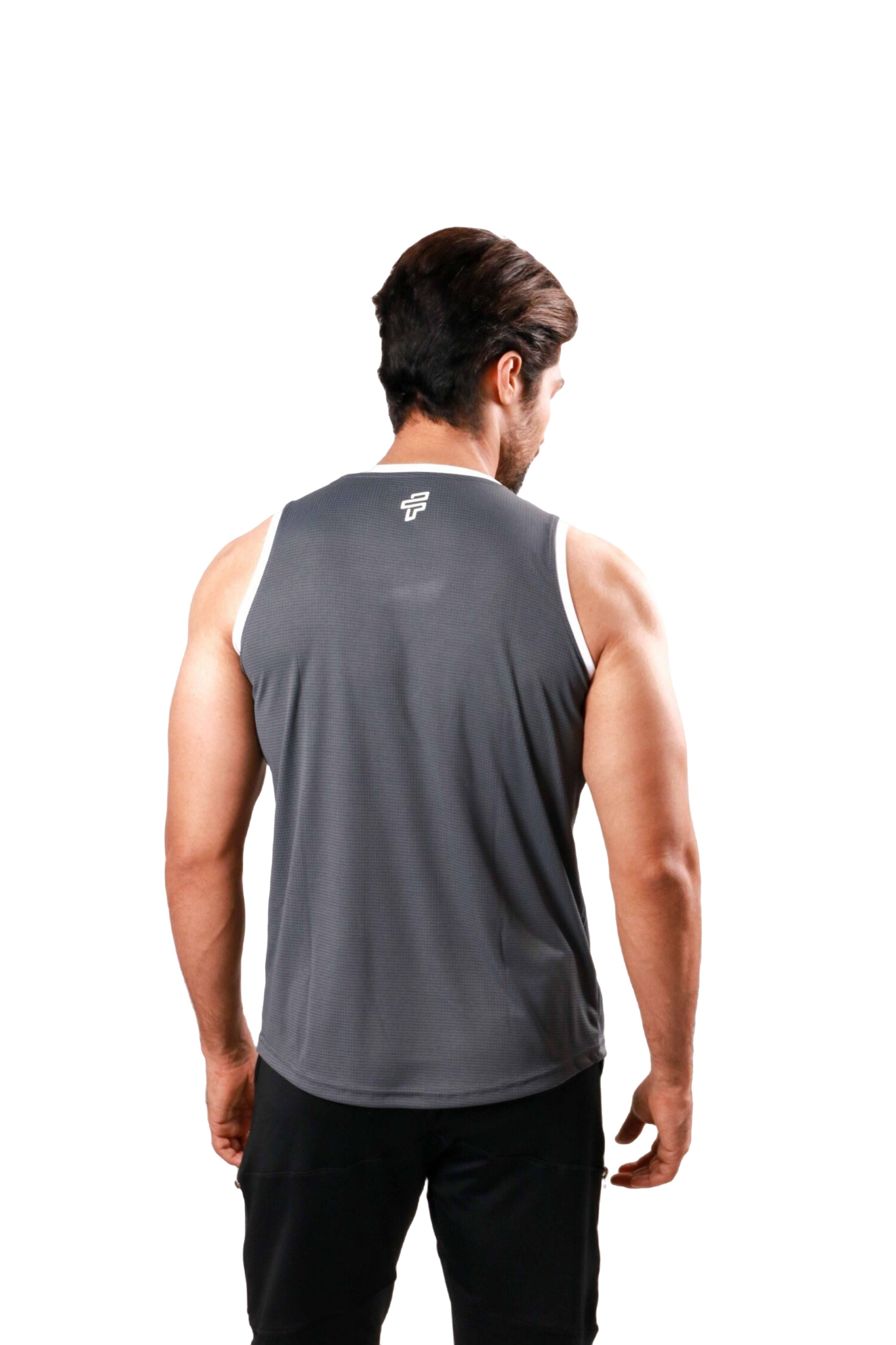 Contrast Trim Tank Top - Graphite