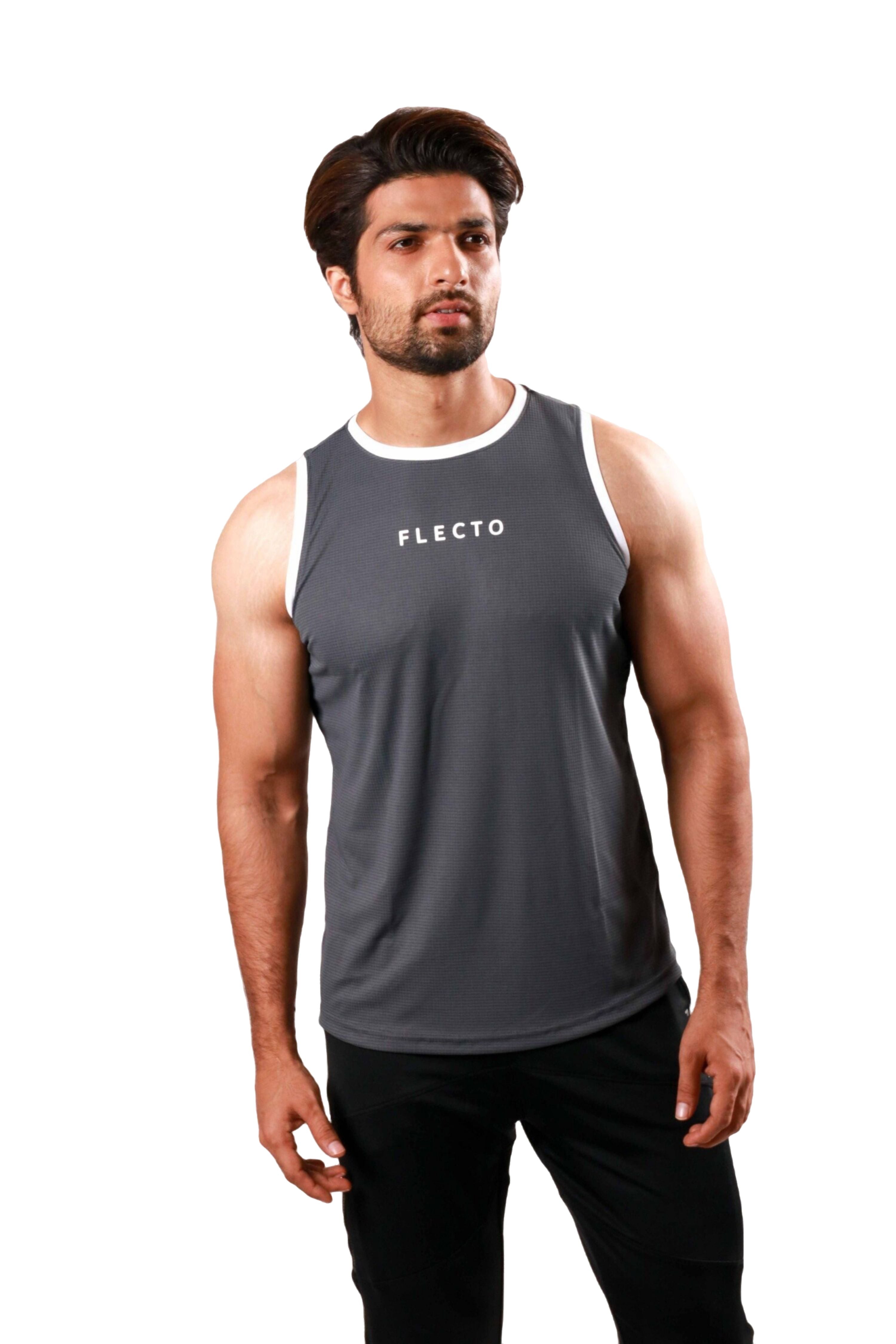 Contrast Trim Tank Top - Graphite