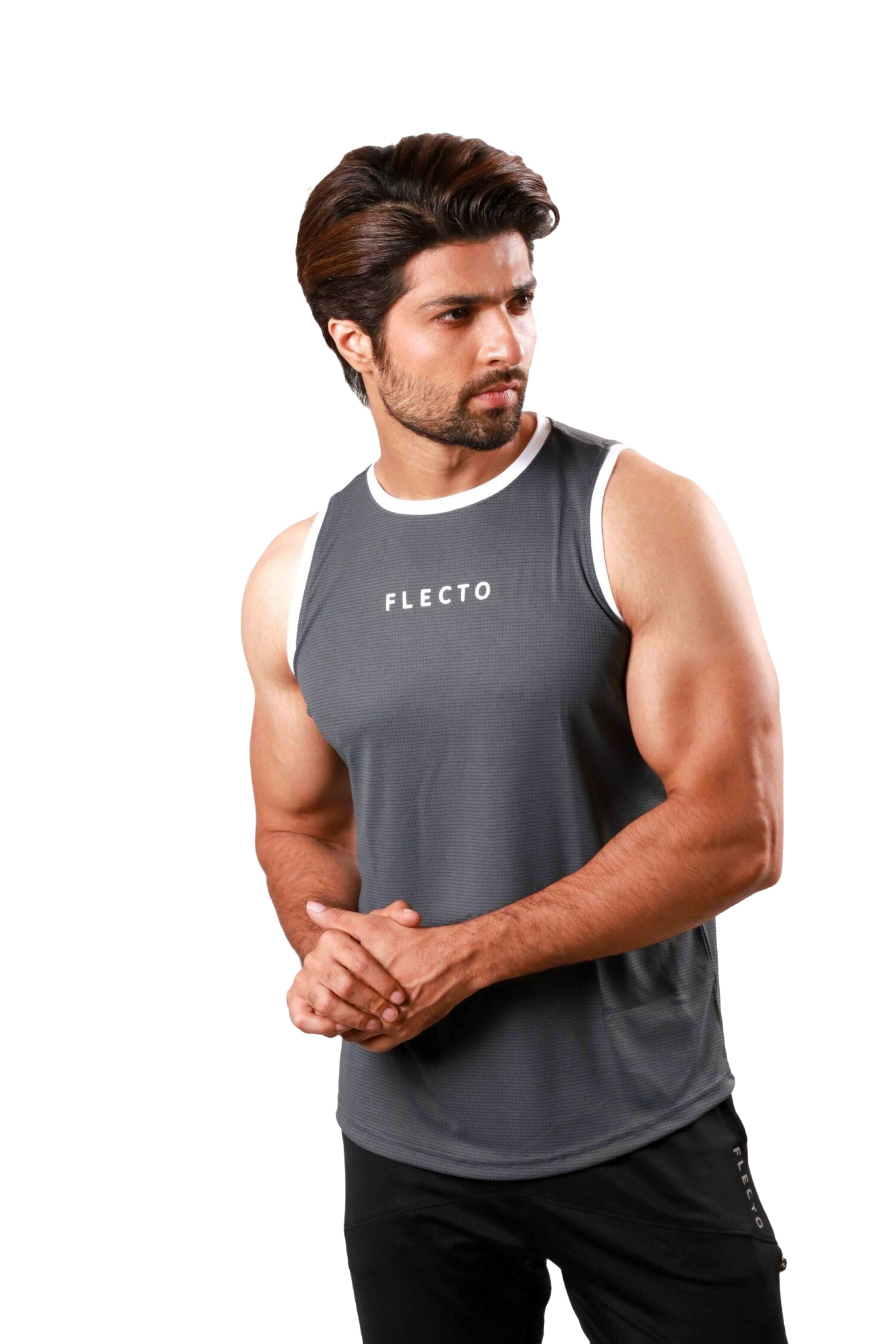 Contrast Trim Tank Top - Graphite