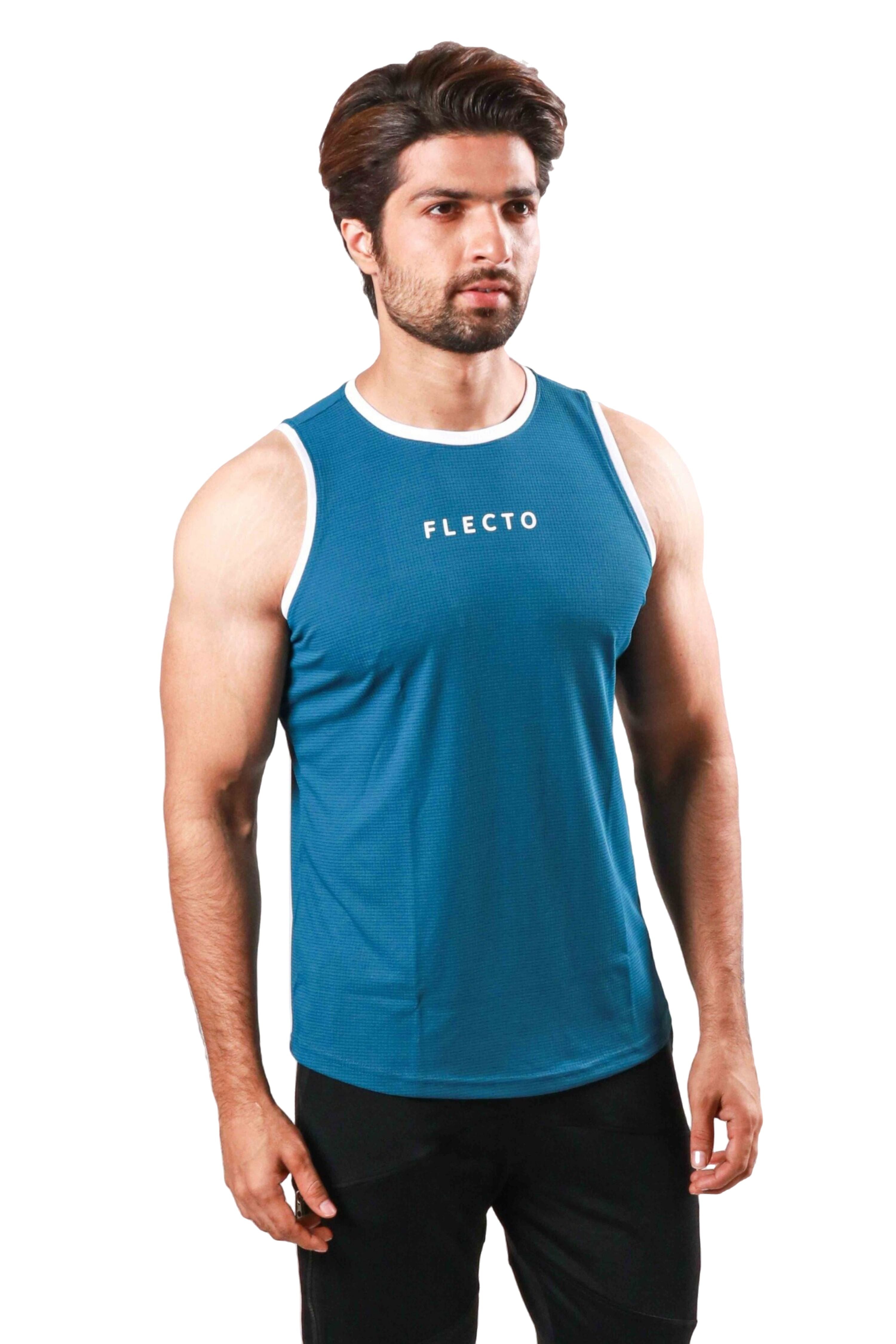 Contrast Trim Tank Top - Teal