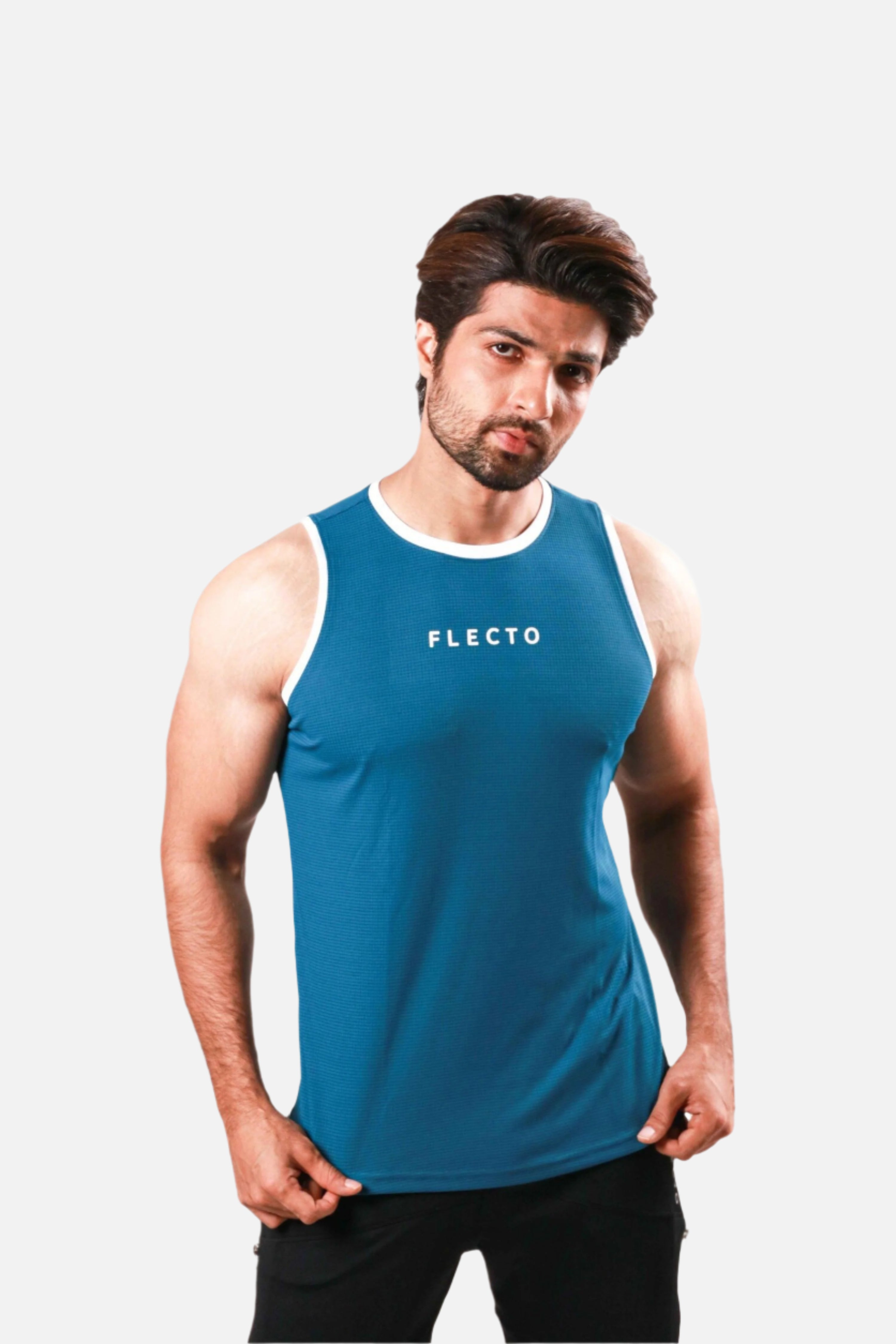 Contrast Trim Tank Top - Teal