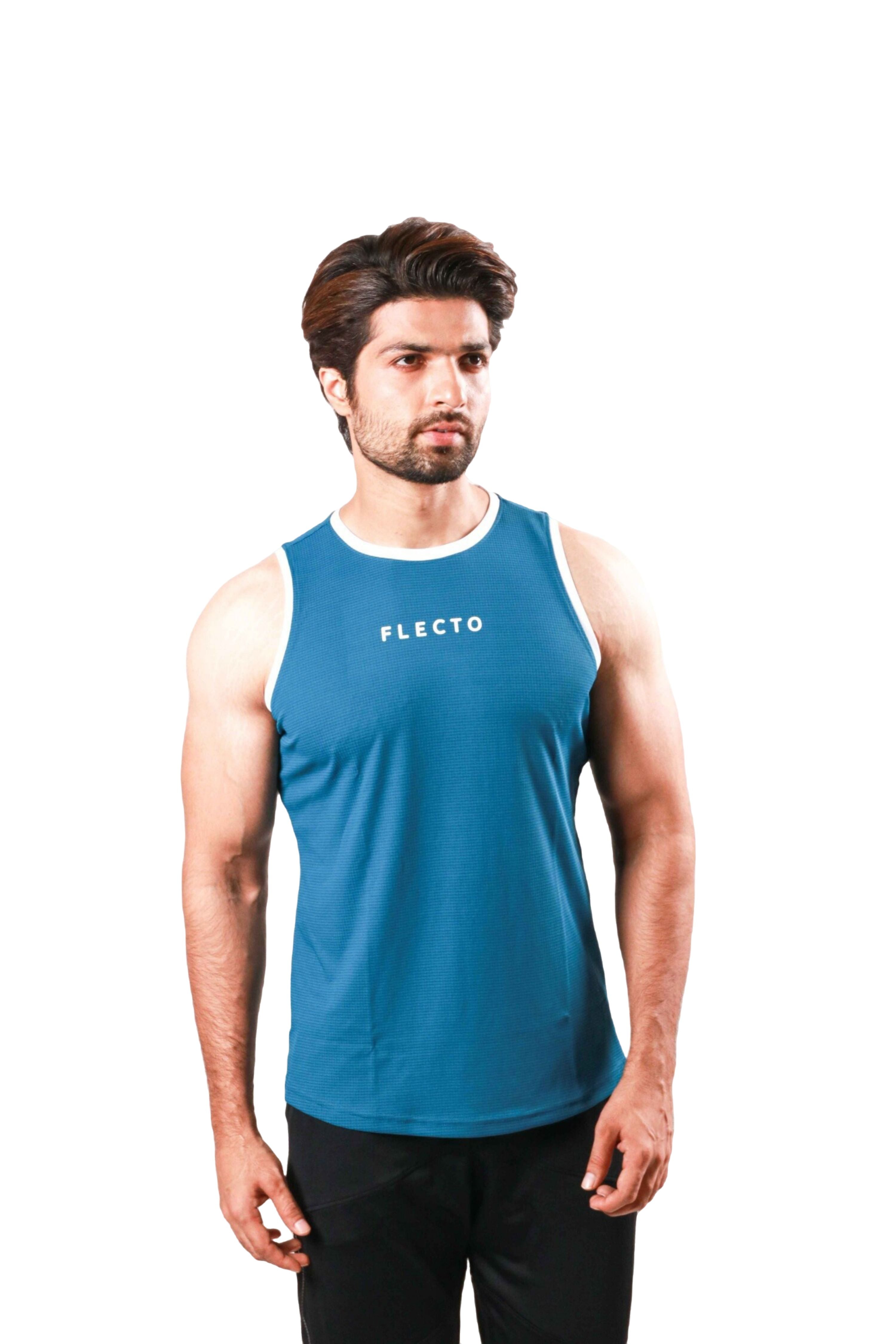 Contrast Trim Tank Top - Teal