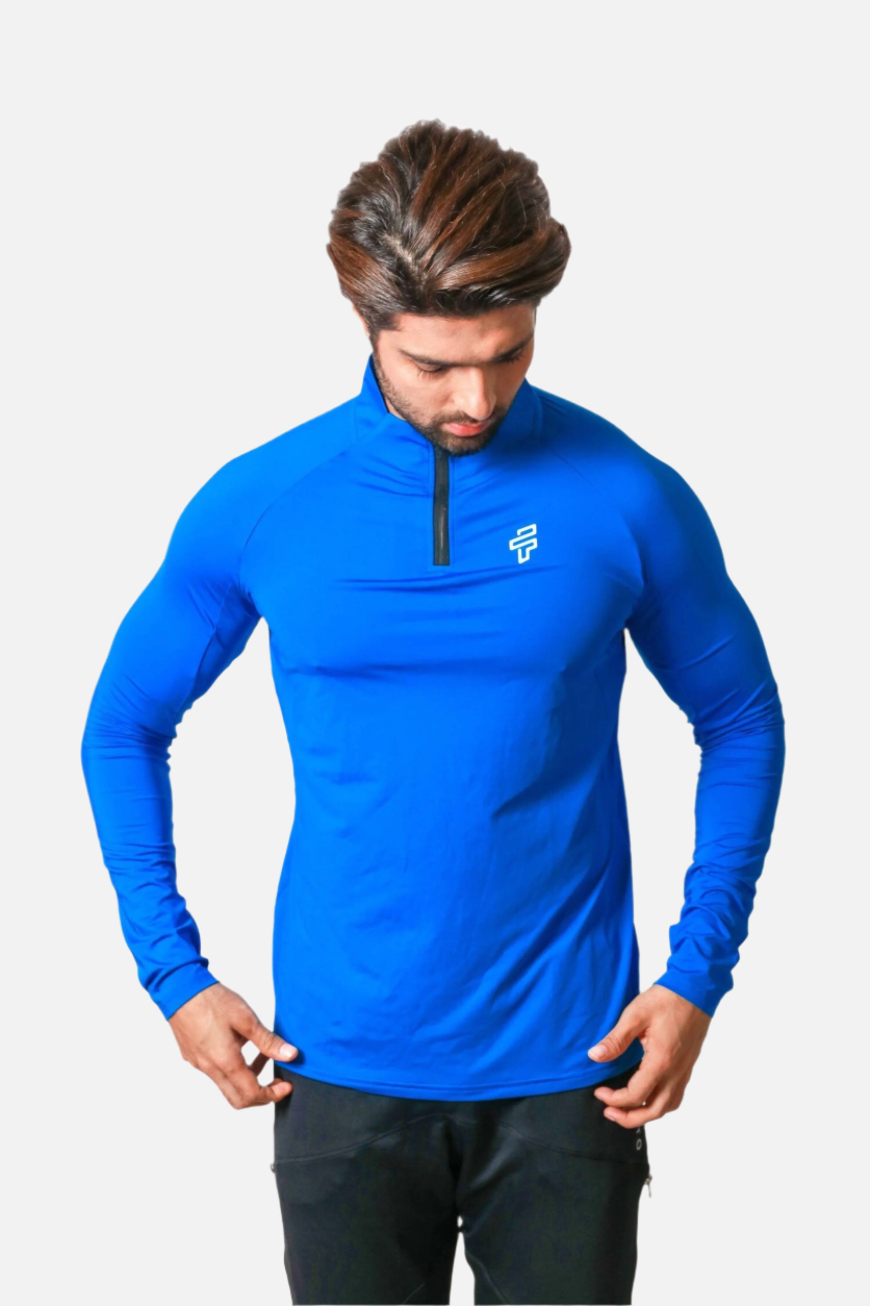 High Neck Full Sleeve Training Tshirt - Scuba