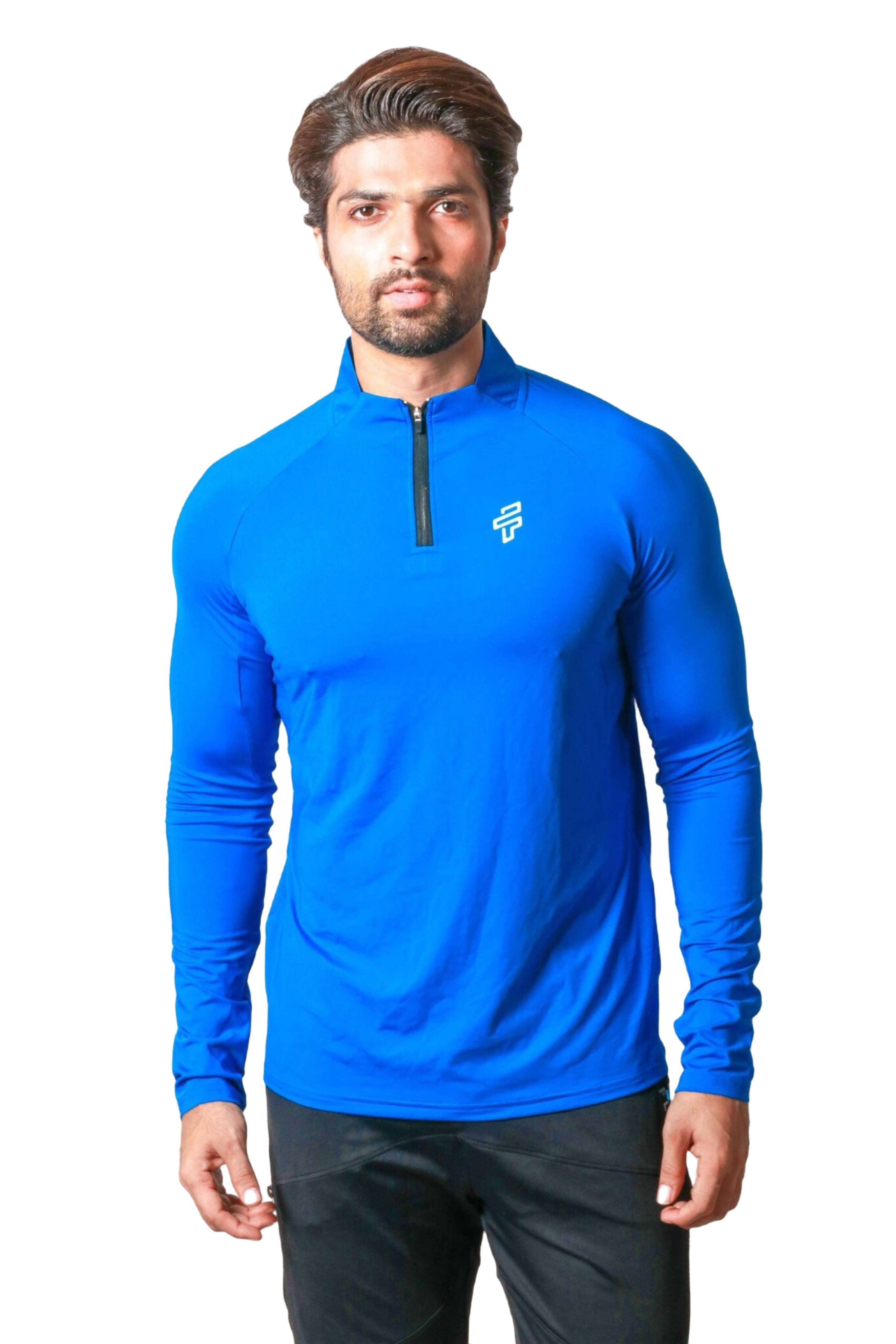High Neck Full Sleeve Training Tshirt - Scuba