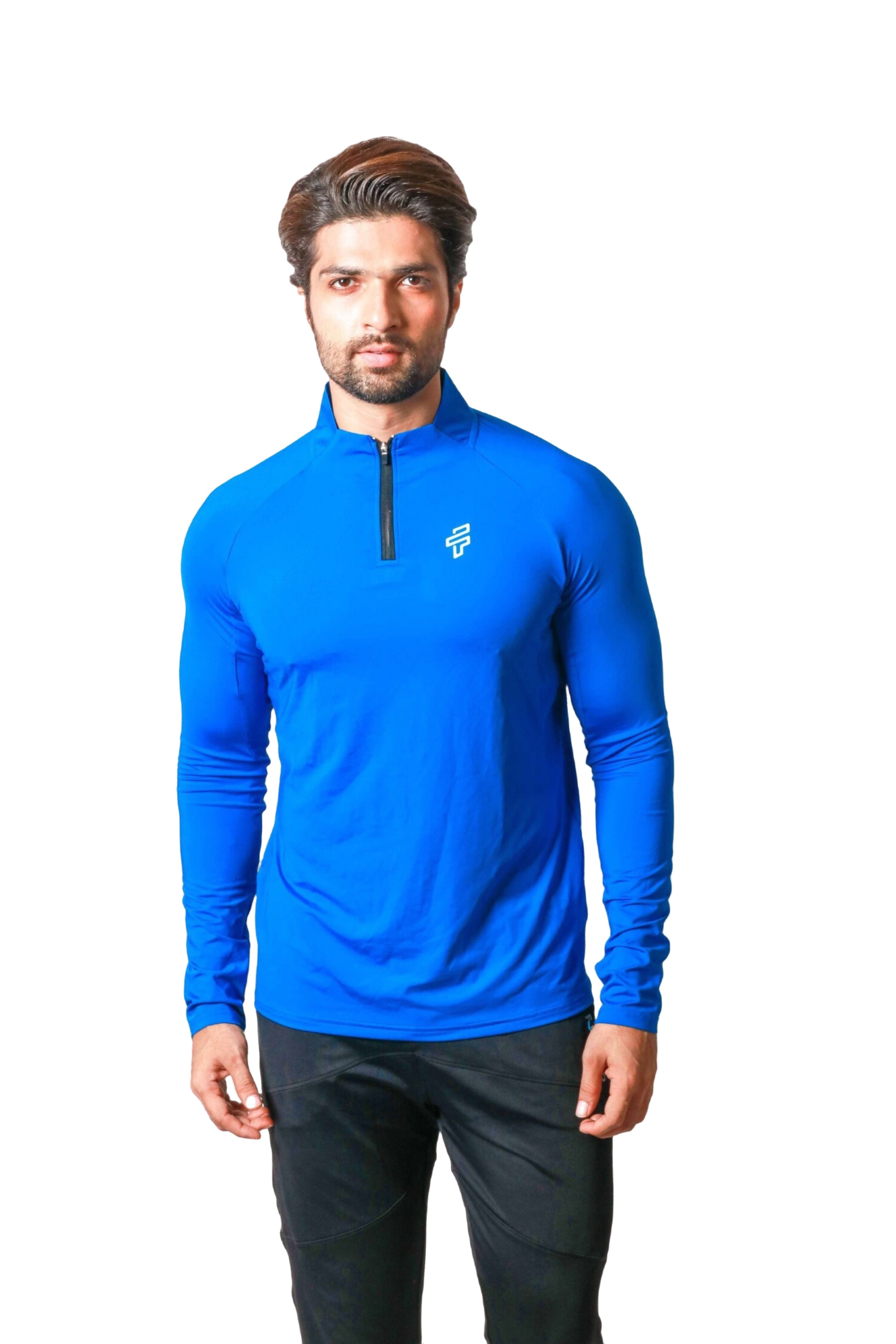 High Neck Full Sleeve Training Tshirt - Scuba