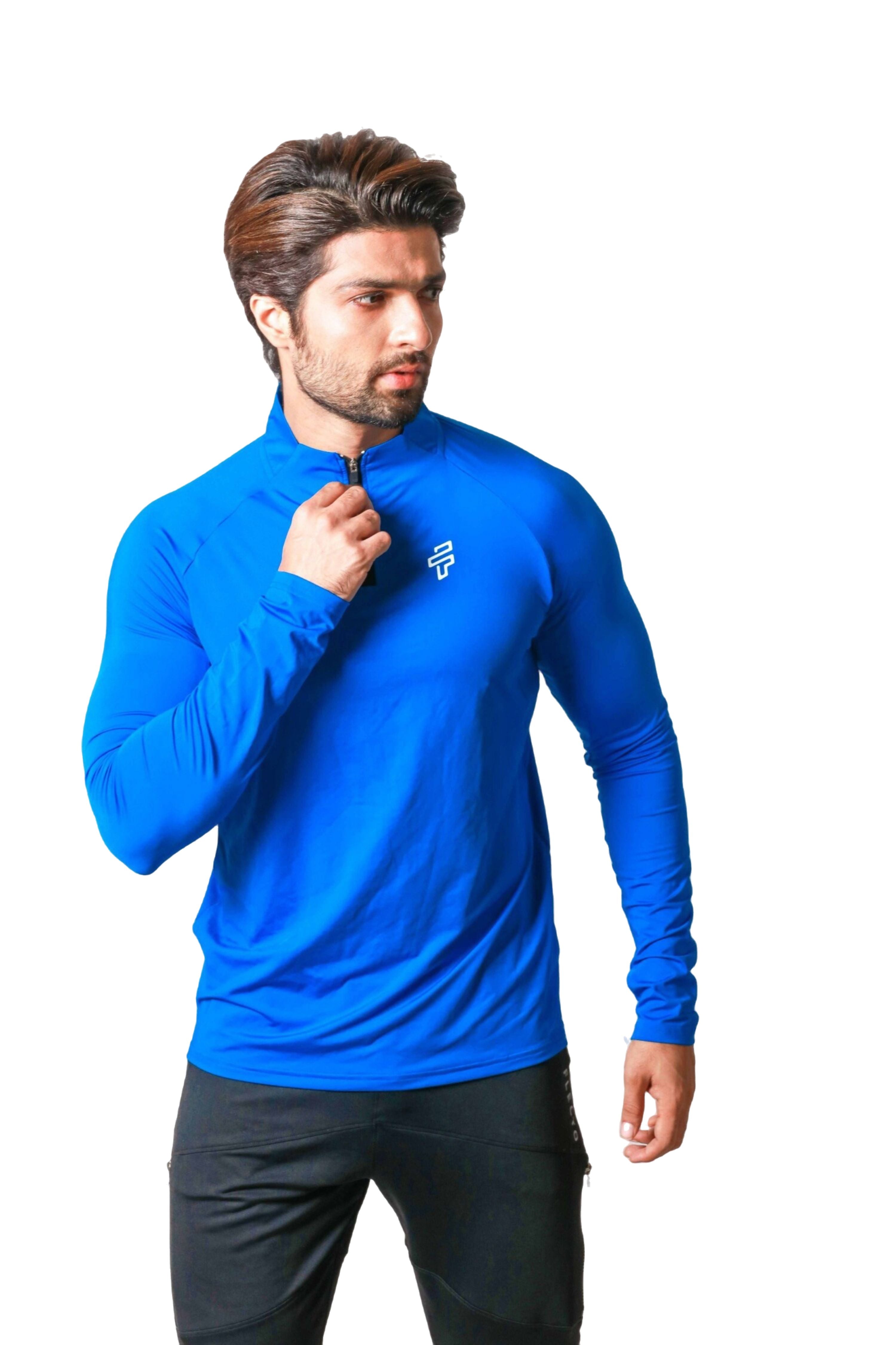 High Neck Full Sleeve Training Tshirt - Scuba