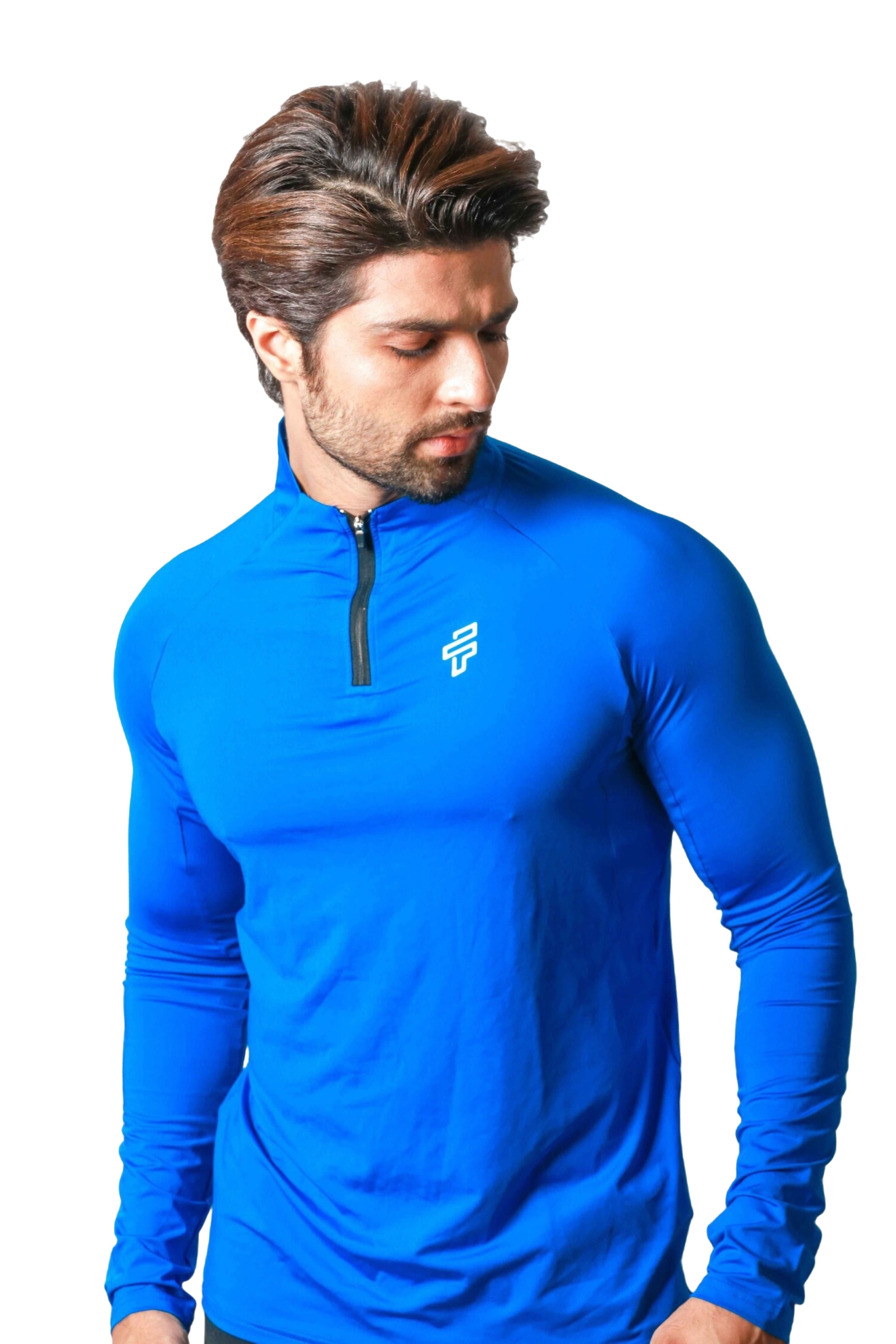 High Neck Full Sleeve Training Tshirt - Scuba