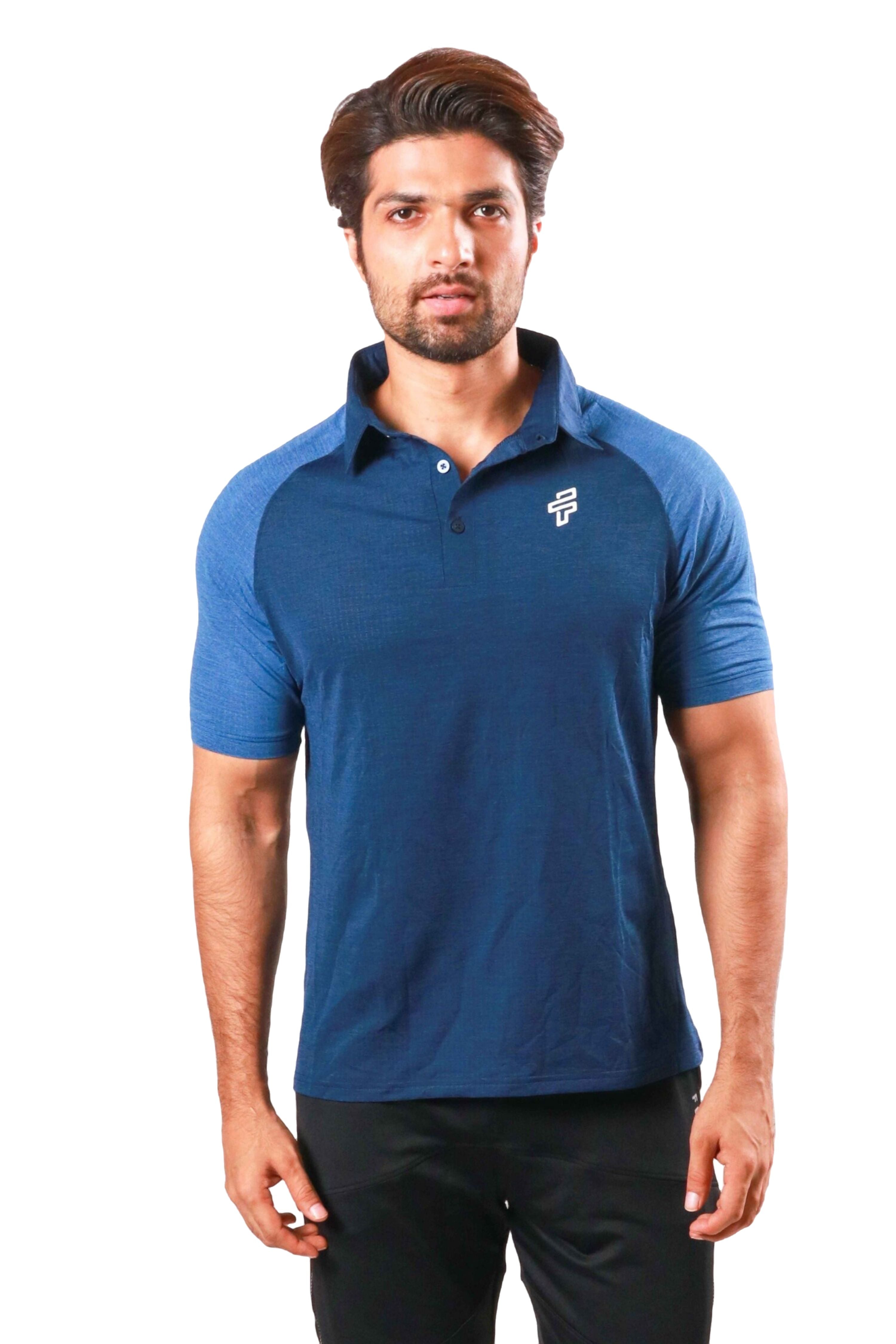 Performance Polo - Navy/Sky Diver